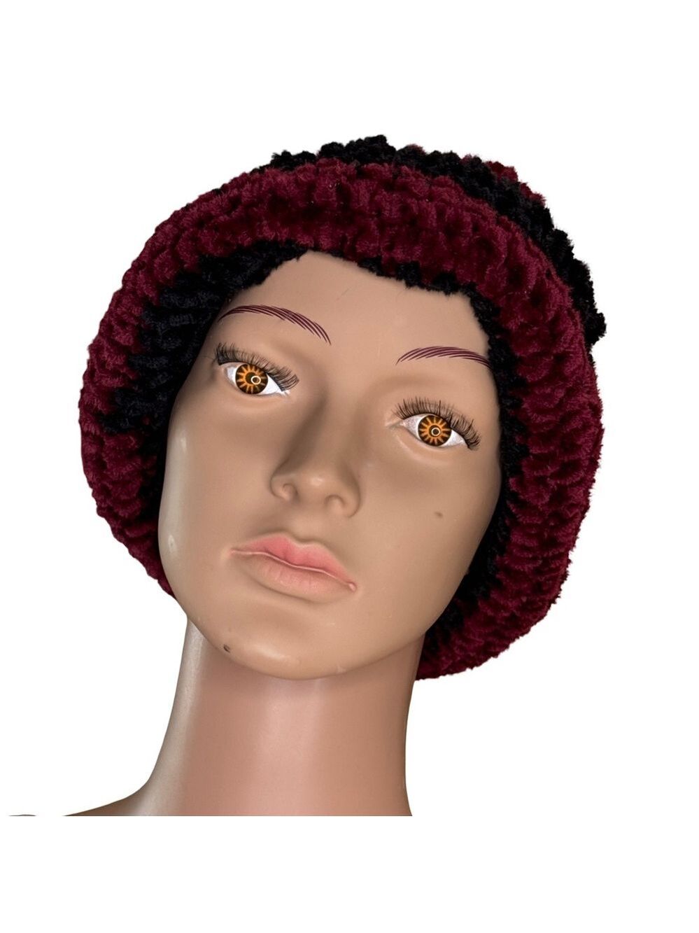 Burgundy Black Knit Beanie (3 for $12 item)